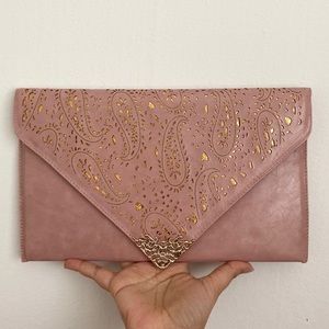 Pink cut work crossbody bag